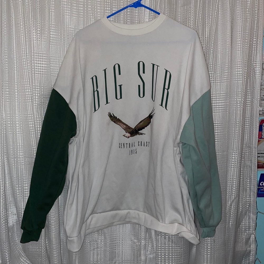 Target white sweatshirt with different colored sleeves